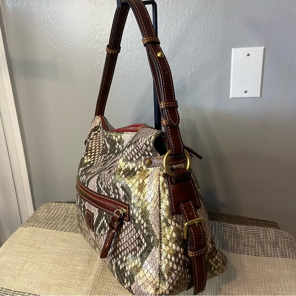 DOONEY & BOURKE / Python Reptile Metallic Hobo Shoulder Bag - Picture 8 of 16